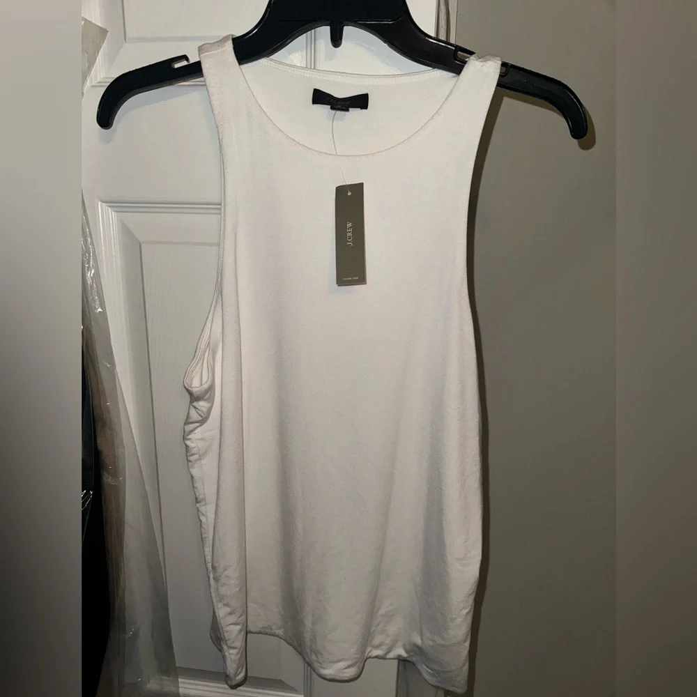NEW J Crew White High Neck Tank